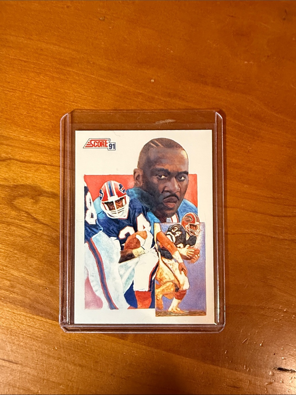 Thurman Thomas NFL Score 91 Vintage Trading Card - Blue, Red, White